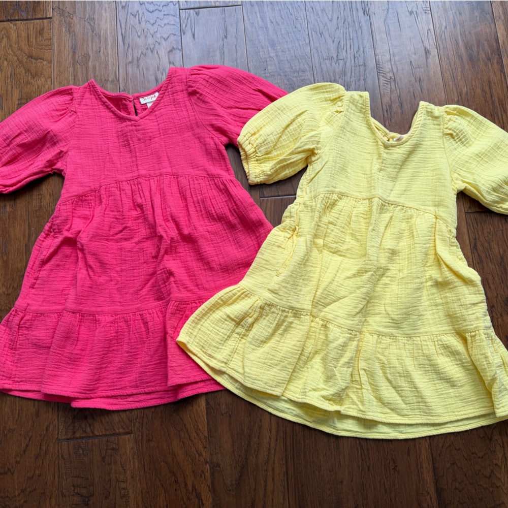 Cat & Jack Pink and Yellow Casual Kids Dresses
